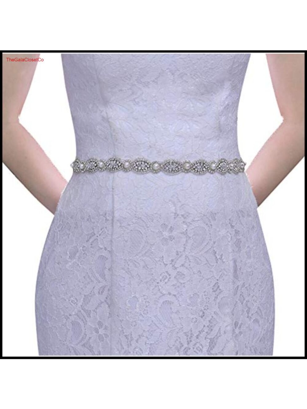 Handmade Rhinestone Pearl Bridal Sash Belt Wedding Dress Ribbon Tie